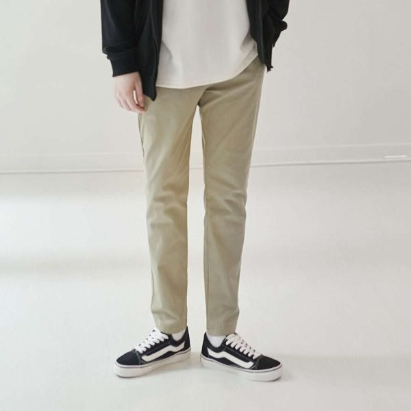 남자 코튼슬림일자 M~4XL 베이직캐주얼 스판밴딩팬츠