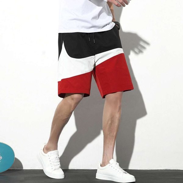 남자 5부 배색반바지 여름 트레이닝 반바지