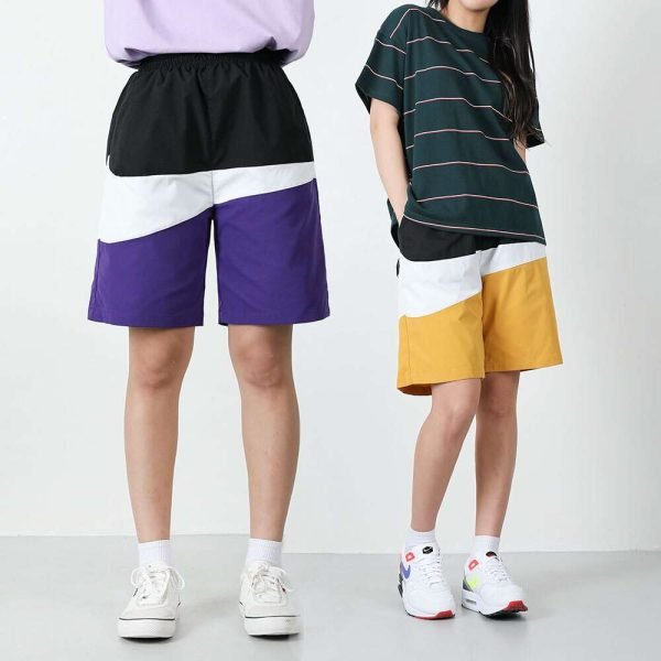 여자 5부 배색반바지 여름 반바지