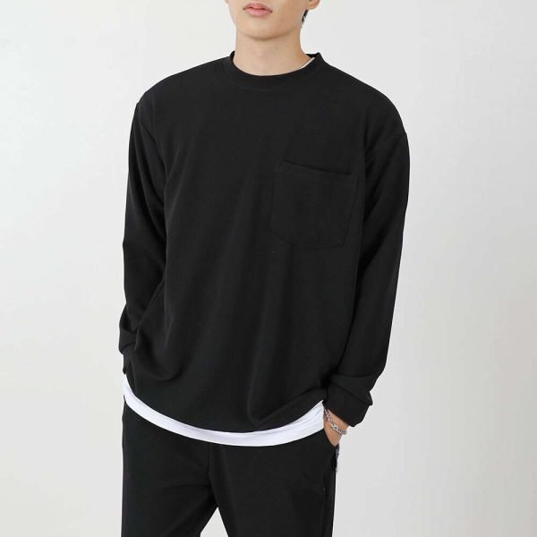 남자 레이스판 무지 포켓티셔츠