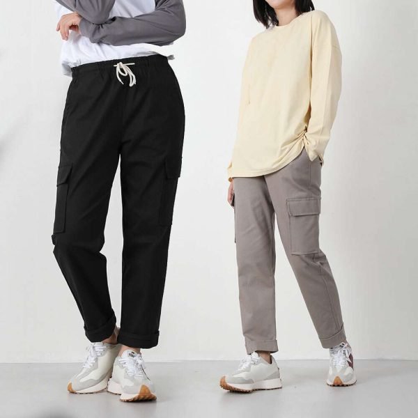 여자 코튼턴업건빵 이지캐주얼 스판코튼팬츠