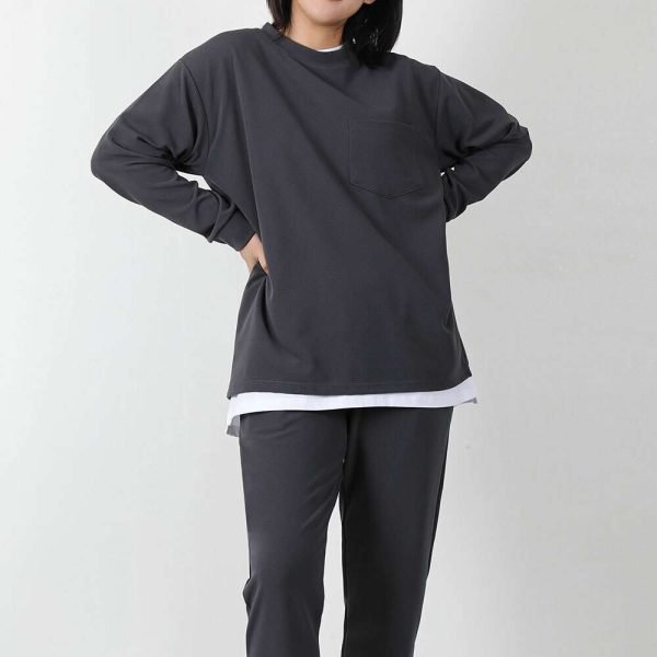 여자 레이스판 무지 포켓티셔츠