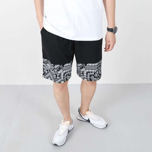 남자 여름 트레이닝 반바지 5부페이즐리 쇼츠