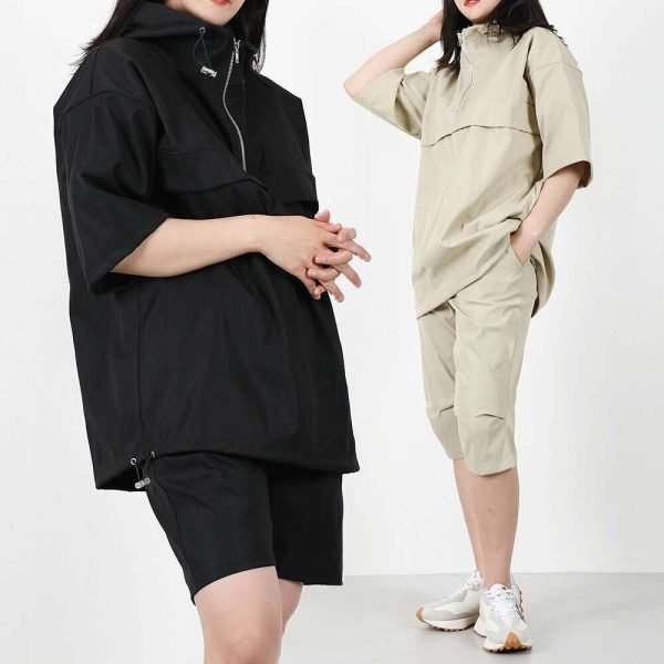 여자 빅사이즈 반팔후드아노락 5부 7부팬츠 상하세트