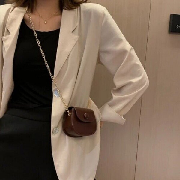 클래식 체크 봉투 체인 크로스  가방