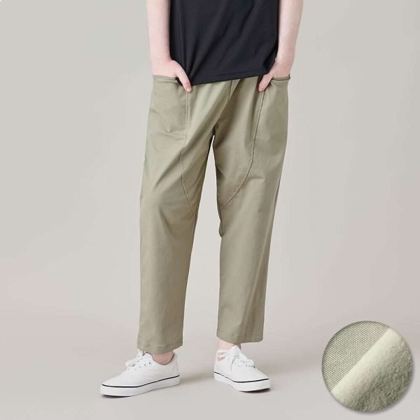 벤티브 기모남자 코튼루즈핏절개 와이드 이지캐주얼 밴딩팬츠