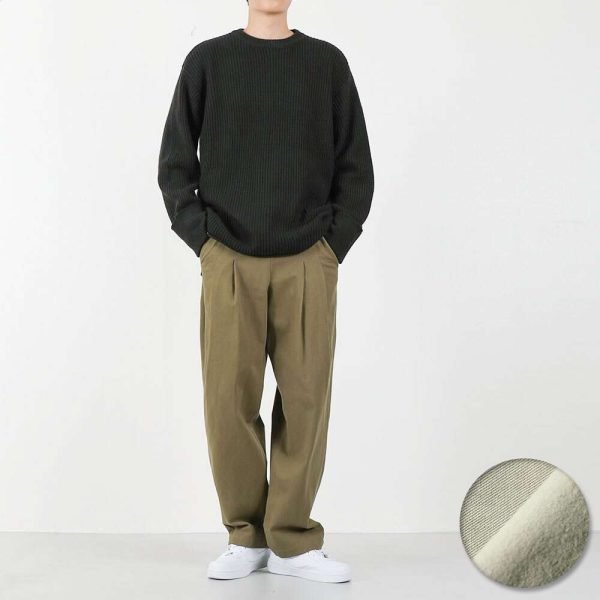 벤티브 기모남자 코튼루즈핏핀턱 와이드루즈 밴딩워싱코튼팬츠