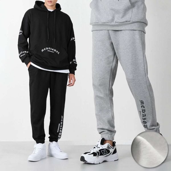 벤티브 기모남자 타투 레터링후드맨투맨 조거 트레이닝세트