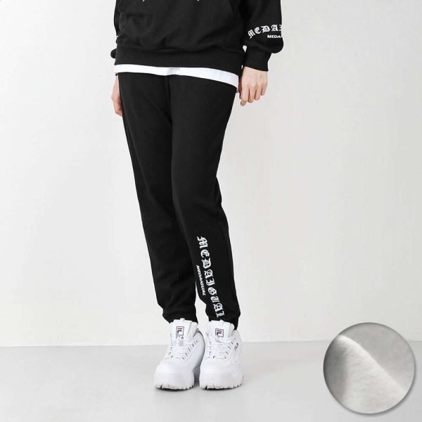 벤티브 기모여자 타투밴딩조거 레터링 트레이닝 조거 팬츠