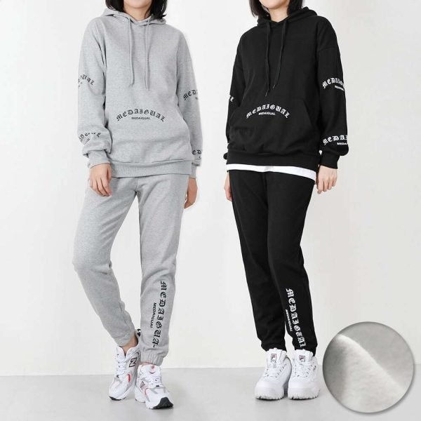 벤티브 기모여자 타투 레터링후드맨투맨 조거 트레이닝세트