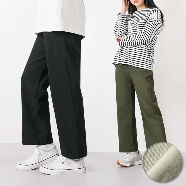 벤티브 기모여자 하이스판와이드 M~4XL 캐주얼 극강스판팬츠