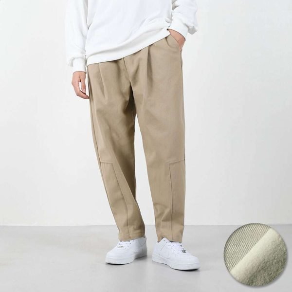 벤티브 기모남성 코튼 루즈 테이퍼드 밴딩 팬츠