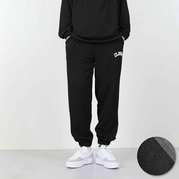 벤티브 기모여성 클래식조거 엠보싱 와이드 트레이닝 조거팬츠