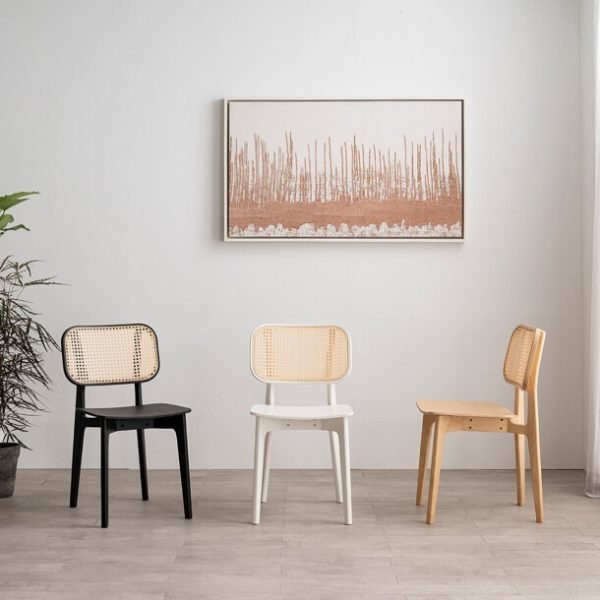 레제 라탄 원목 식탁의자