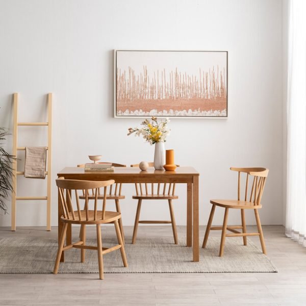 뉴시나몬 4인 원목식탁세트 의자형