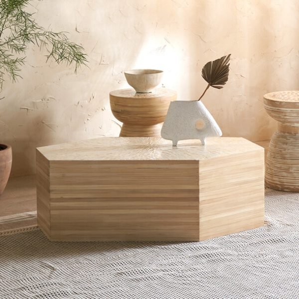 하오롱 밤부자개 거실테이블 L 화이트