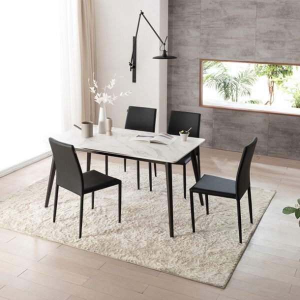 아르떼 레도바 4인 사각 세라믹 식탁세트 토핑의자4