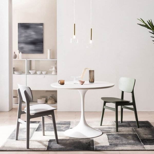 베리오 2인 원형 세라믹 식탁