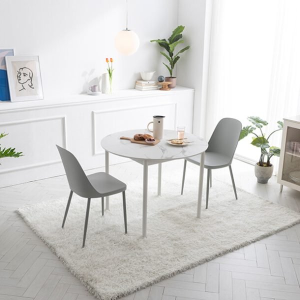 [아울렛] 로티르 4인 마블 원형식탁세트 의자2